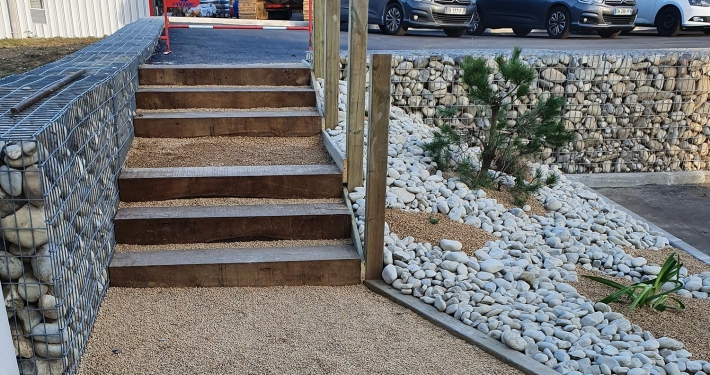 Pose de gabion par paysagiste Saint-Etienne